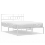 Giroletto con Testiera Metallo Bianco 140x190 cm