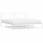 Giroletto con Testiera Metallo Bianco 183x213 cm