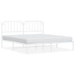 Giroletto con Testiera Metallo Bianco 183x213 cm