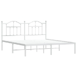 Giroletto con Testiera Metallo Bianco 183x213 cm