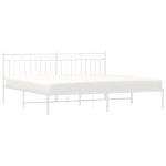 Giroletto con Testiera Metallo Bianco 193x203 cm