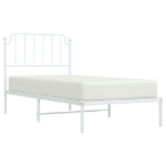 Giroletto con Testiera Metallo Bianco 90x190 cm