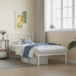 Giroletto con Testiera Metallo Bianco 90x200 cm