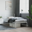 Giroletto con Testiera Metallo Bianco 90x200 cm