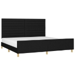 Giroletto con Testiera Nero 180x200 cm in Tessuto
