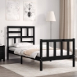 Giroletto con Testiera Nero Small Single in Legno Massello