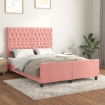 Giroletto con Testiera Rosa 140x200 cm in Velluto
