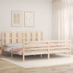 Giroletto con Testiera Super King Size in Legno Massello