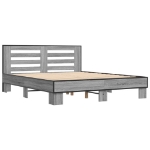 Giroletto Grigio Sonoma 160x200 cm in Legno Multistrato Metallo