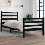 Giroletto in Legno Massello di Pino 90x200 cm Nero