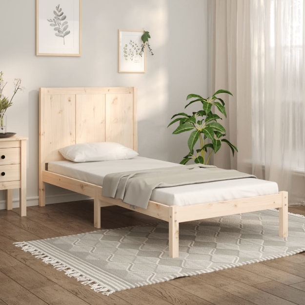 Giroletto in Legno Massello Grigio 75x190 cm Small Single