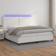 Giroletto Molle con Materasso e LED Bianco 200x200cm Similpelle