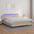 Giroletto Molle Materasso e LED Cappuccino 160x200cm Similpelle