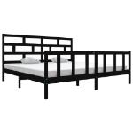 Giroletto Nero in Legno Massello di Pino 200x200 cm