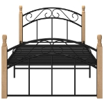 Giroletto Nero in Metallo e Legno Massello di Rovere 100x200 cm