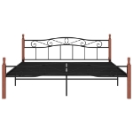 Giroletto Nero in Metallo e Legno Massello di Rovere 200x200 cm