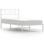 Giroletto senza Materaso con Testiera Metallo Bianco 75x190 cm