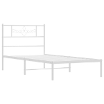 Giroletto senza Materaso con Testiera Metallo Bianco 75x190 cm