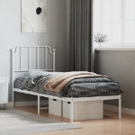 Giroletto senza Materaso con Testiera Metallo Bianco 75x190 cm