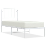 Giroletto senza Materaso con Testiera Metallo Bianco 75x190 cm