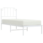 Giroletto senza Materaso con Testiera Metallo Bianco 75x190 cm