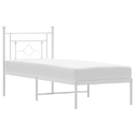 Giroletto senza Materaso con Testiera Metallo Bianco 75x190 cm