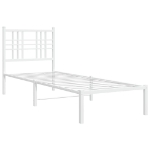 Giroletto senza Materaso con Testiera Metallo Bianco 75x190 cm