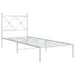 Giroletto senza Materaso con Testiera Metallo Bianco 75x190 cm