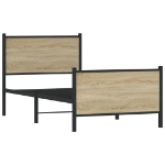 Giroletto senza Materaso in Metallo Rovere Sonoma 80x200 cm