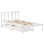Giroletto senza Materasso Bianco 100x200 cm Legno Massello Pino