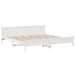 Giroletto senza Materasso Bianco 200x200 cm Legno Massello Pino