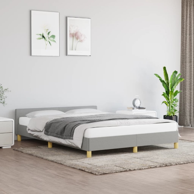 Giroletto senza Materasso Grigio Chiaro 140x200 cm Tessuto