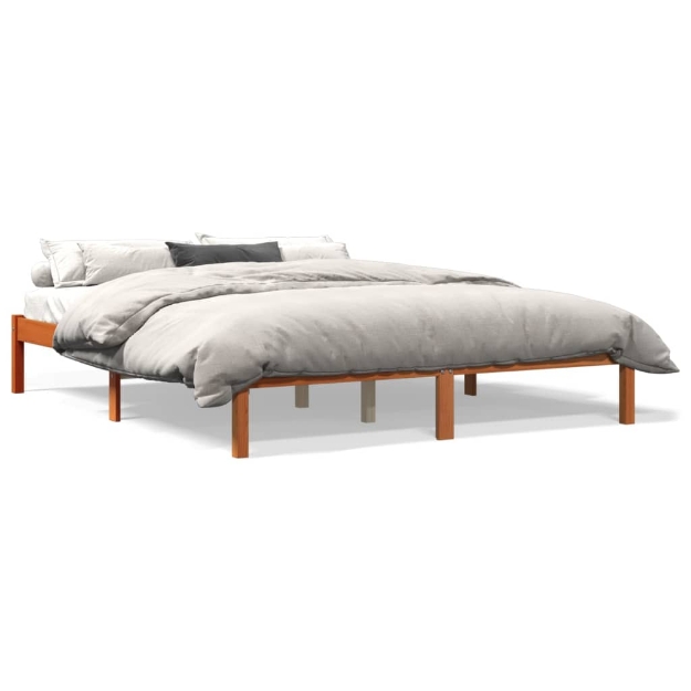 Giroletto senza Materasso Marrone Cera 150x200 cm Legno di Pino