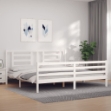 Giroletto Testiera Bianco Super King Size in Legno Massello