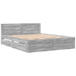 Giroletto Testiera Grigio Sonoma 160x200 cm Legno Multistrato