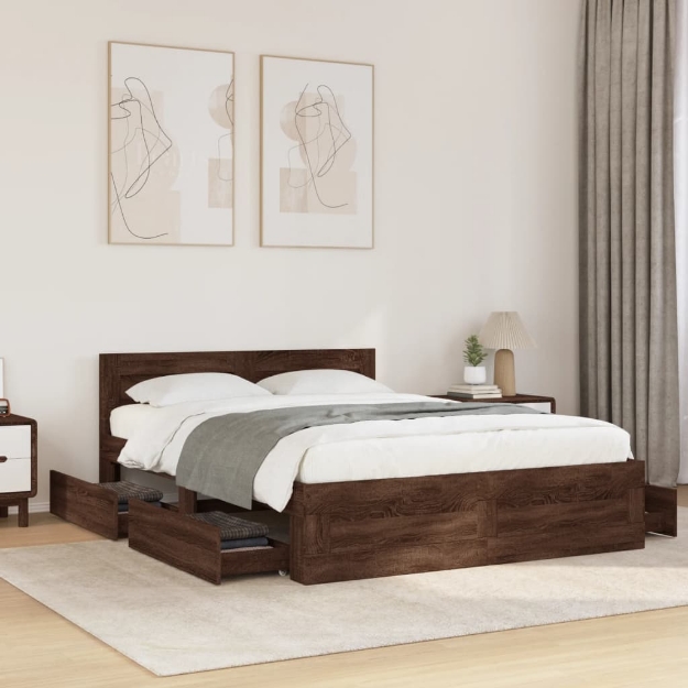 Giroletto Testiera Rovere Marrone 120x200 cm Legno Multistrato