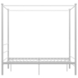 Letto a Baldacchino Bianco in Metallo 120x200 cm