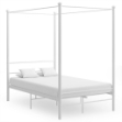 Letto a Baldacchino Bianco in Metallo 140x200 cm