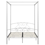 Letto a Baldacchino Bianco in Metallo 140x200 cm