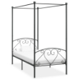 Letto a Baldacchino Grigio in Metallo 100x200 cm