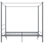 Letto a Baldacchino Grigio in Metallo 160x200 cm