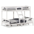 Letto a Castello 90x200/120x200cm Bianco Legno Massello di Pino