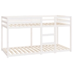 Letto a Castello Bianco 90x200 cm in Legno Massello di Pino