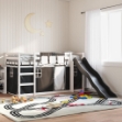 Letto a Castello con Scivolo e Tende Bianco e Nero 80x200 cm