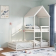 Letto a Castello senza Materasso Bianco 90x190cm Massello Pino