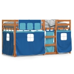 Letto a Castello senza Materasso Blu 75x190 cm Massello Pino