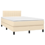 Letto a Molle con Materasso e LED Crema 120x200cm in Tessuto