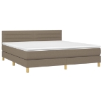 Letto a Molle con Materasso e LED Tortora 180x200 cm in Tessuto