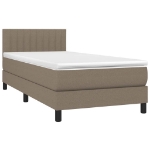 Letto a Molle con Materasso e LED Tortora 90x200 cm in Tessuto