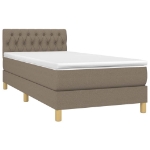 Letto a Molle con Materasso e LED Tortora 90x200 cm in Tessuto